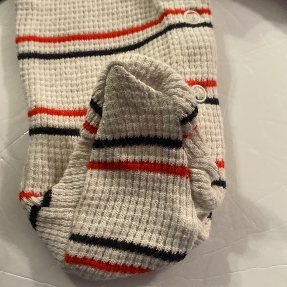 Ever& Ever Waffle Footie Cream, Red & Blue, Size Newborn with Snap Closure - Picture 7 of 9